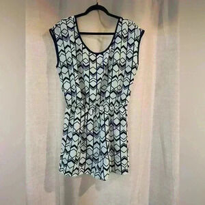 Women’s Blue and White Charlotte Russe Romper